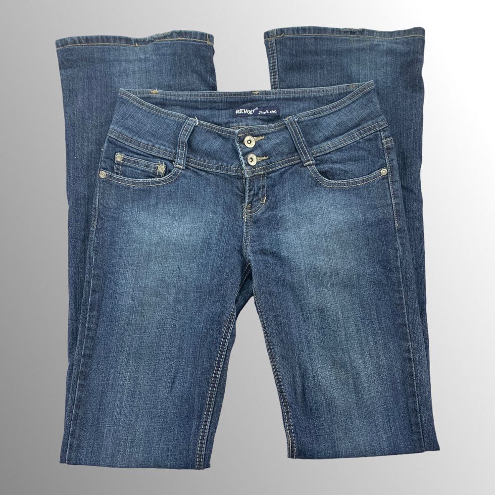Revolt Jeans Womens‎ 9 (29x31) Bootcut Flare Embroidered Medium Wash Y2K - Picture 3 of 11